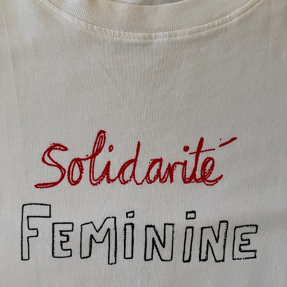 New w/o tags Bella Freud Solidarite Feminine Feminist Girl Power French Tee L - Picture 2 of 7